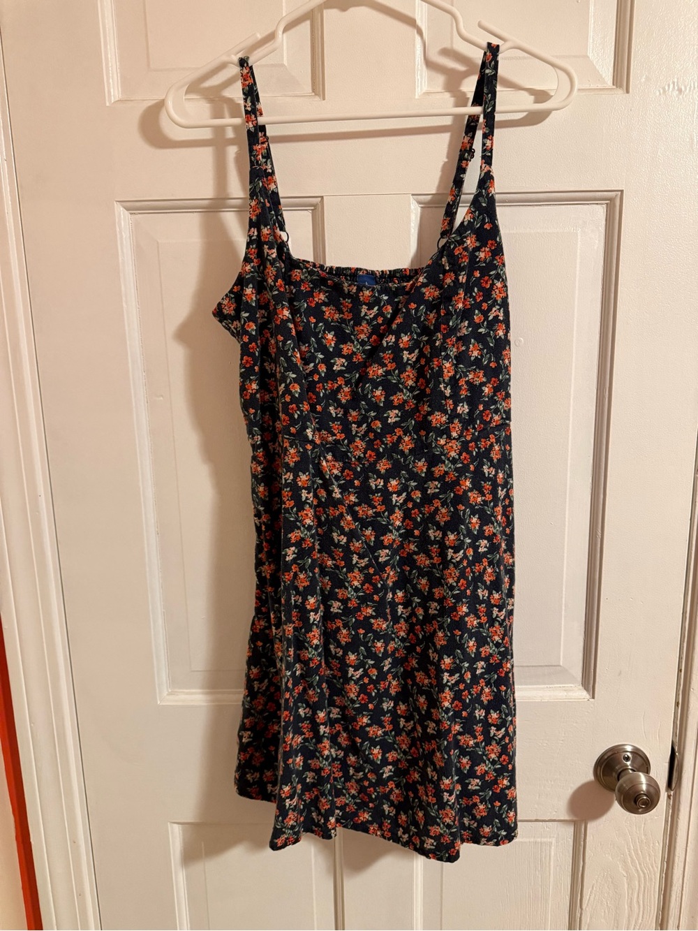 Women's Navy Floral Dress with Red Accents